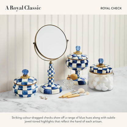 MacKenzie-Childs Enamel Squashed Pot, Royal Check