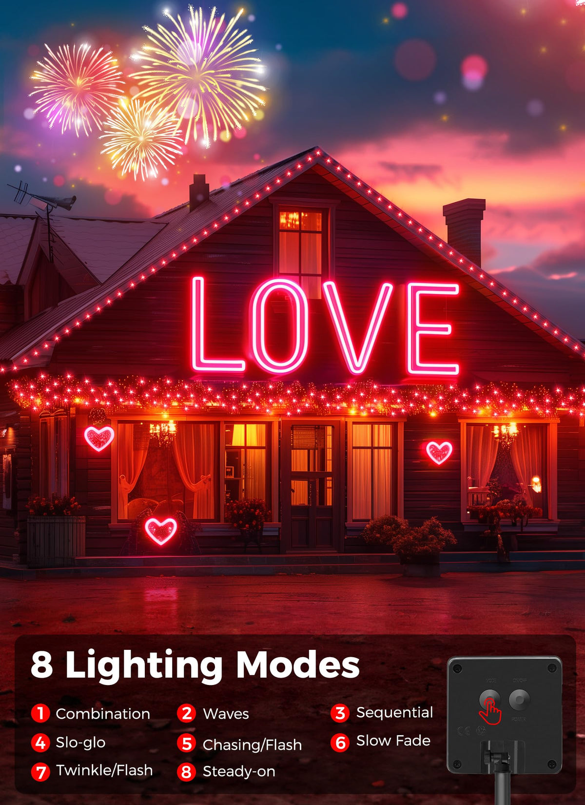 Solar Christmas String Lights, 100 LED, 40 ft