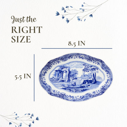 Spode Blue Italian Pickle Dishes, Set of 2