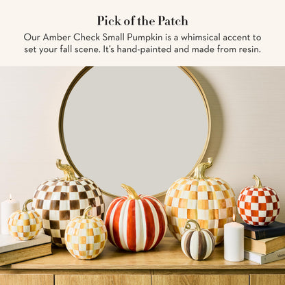 MacKenzie-Childs Resin Pumpkin, Royal Check