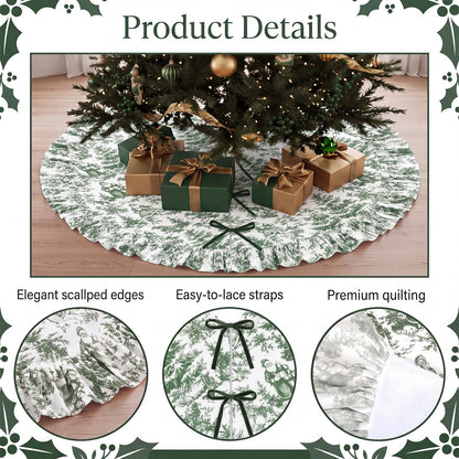 Blue Chinoiserie Christmas Tree Skirt, 48 Inch