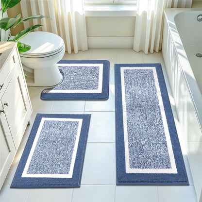 Shaggy Microfiber Bath Rug Set, 3 Piece