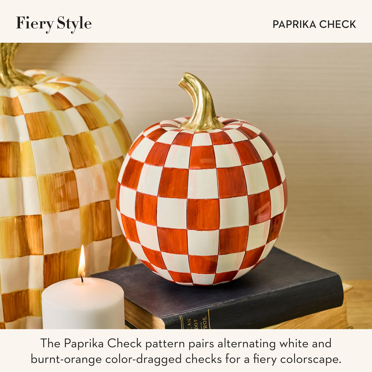 MacKenzie-Childs Resin Pumpkin, Royal Check