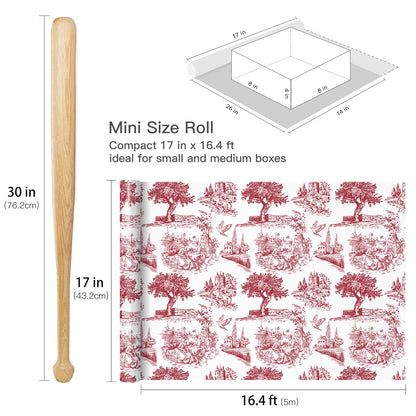 Reversible Toile Christmas Wrapping Paper
