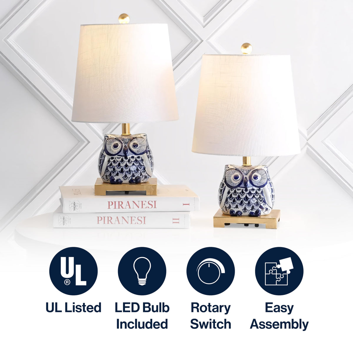 Justina Owl Mini Table Lamp, Ceramic