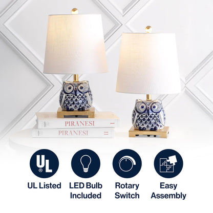 Justina Owl Mini Table Lamp, Ceramic