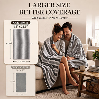 Striped Bath Towel Set, 8 Piece