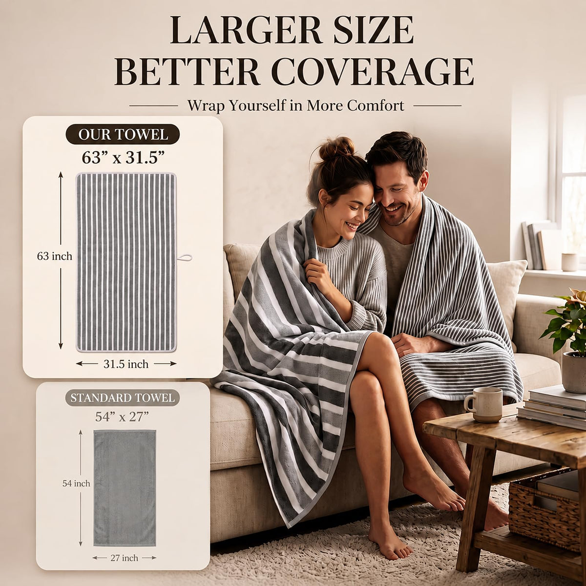 Striped Bath Towel Set, 8 Piece