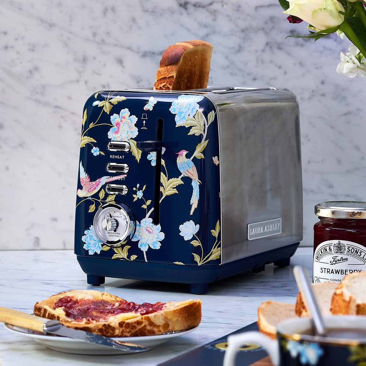 Laura Ashley Wide Slot 2-Slice Toaster