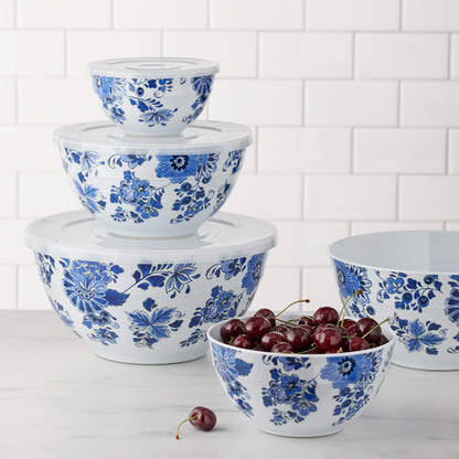 Nesting Melamine Mixing Bowls with Lids, Set of 10