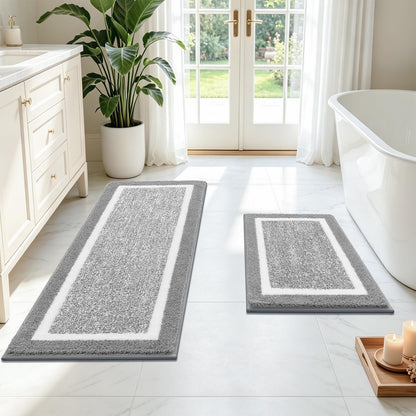 Shaggy Microfiber Bath Rug Set, 3 Piece