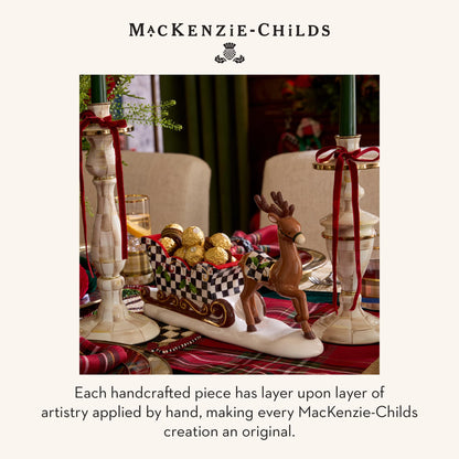 MacKenzie-Childs Sky Check Pillar Candlestick