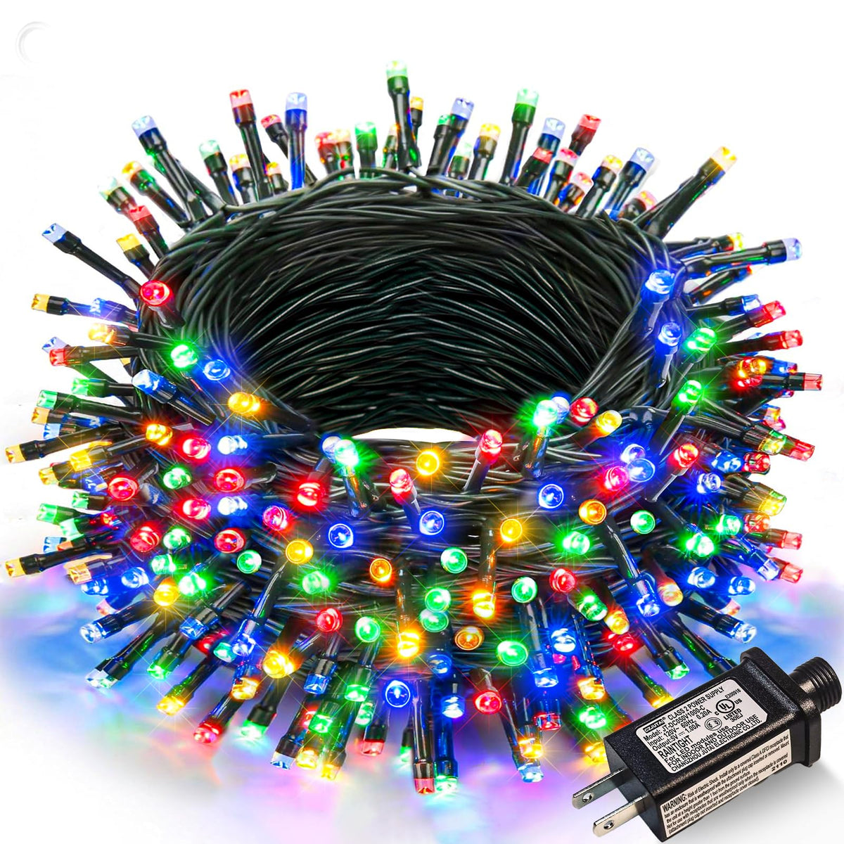Blue and White Christmas Lights, 100 ft