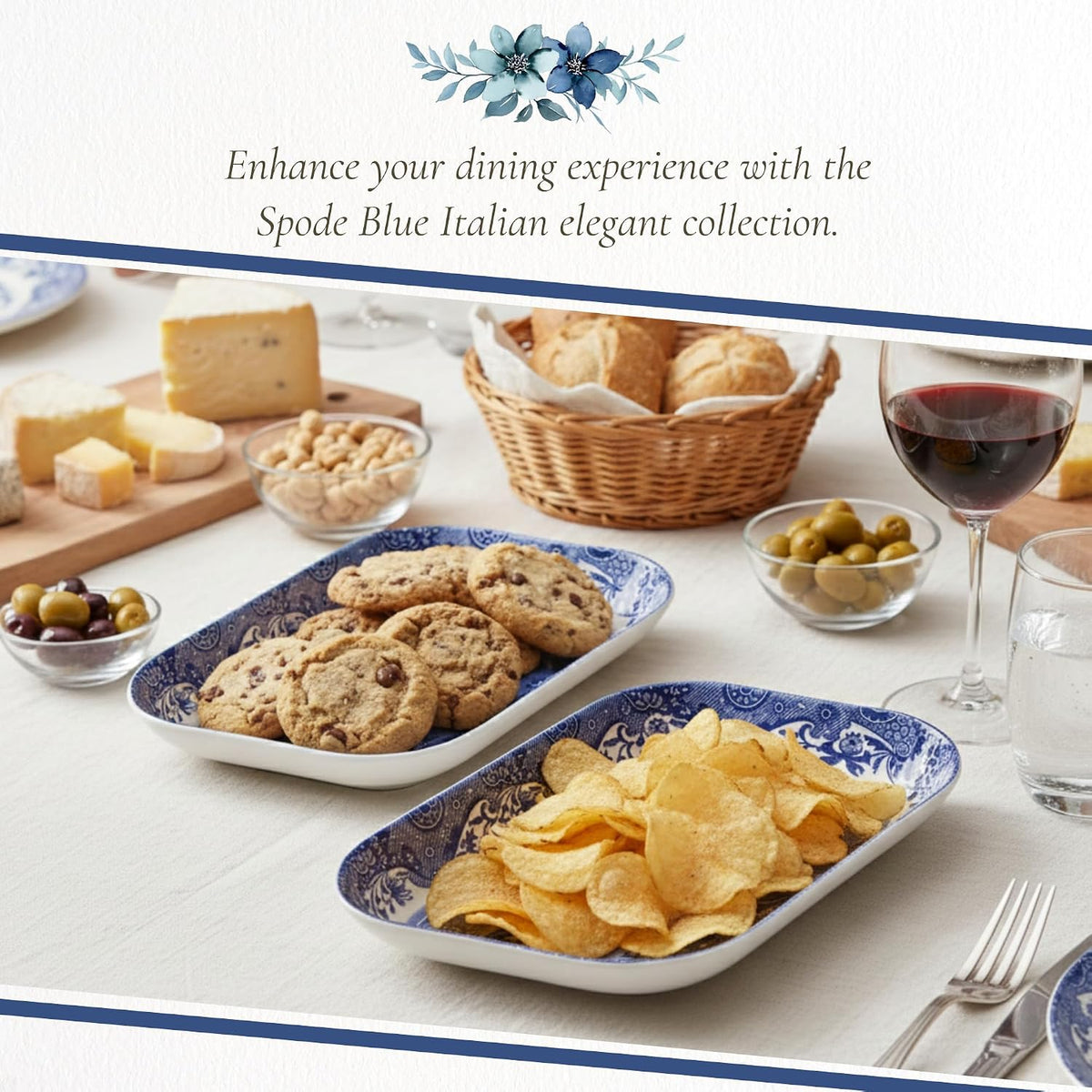 Spode Blue Italian Pickle Dishes, Set of 2