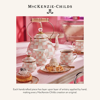 MacKenzie-Childs Enamel Squashed Pot, Royal Check