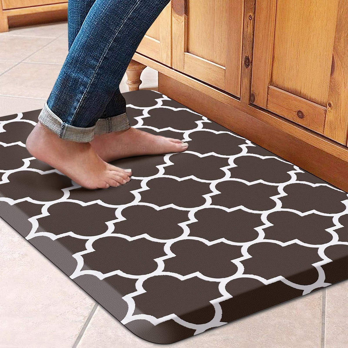 Blue Cushioned Anti-Fatigue Kitchen Mat