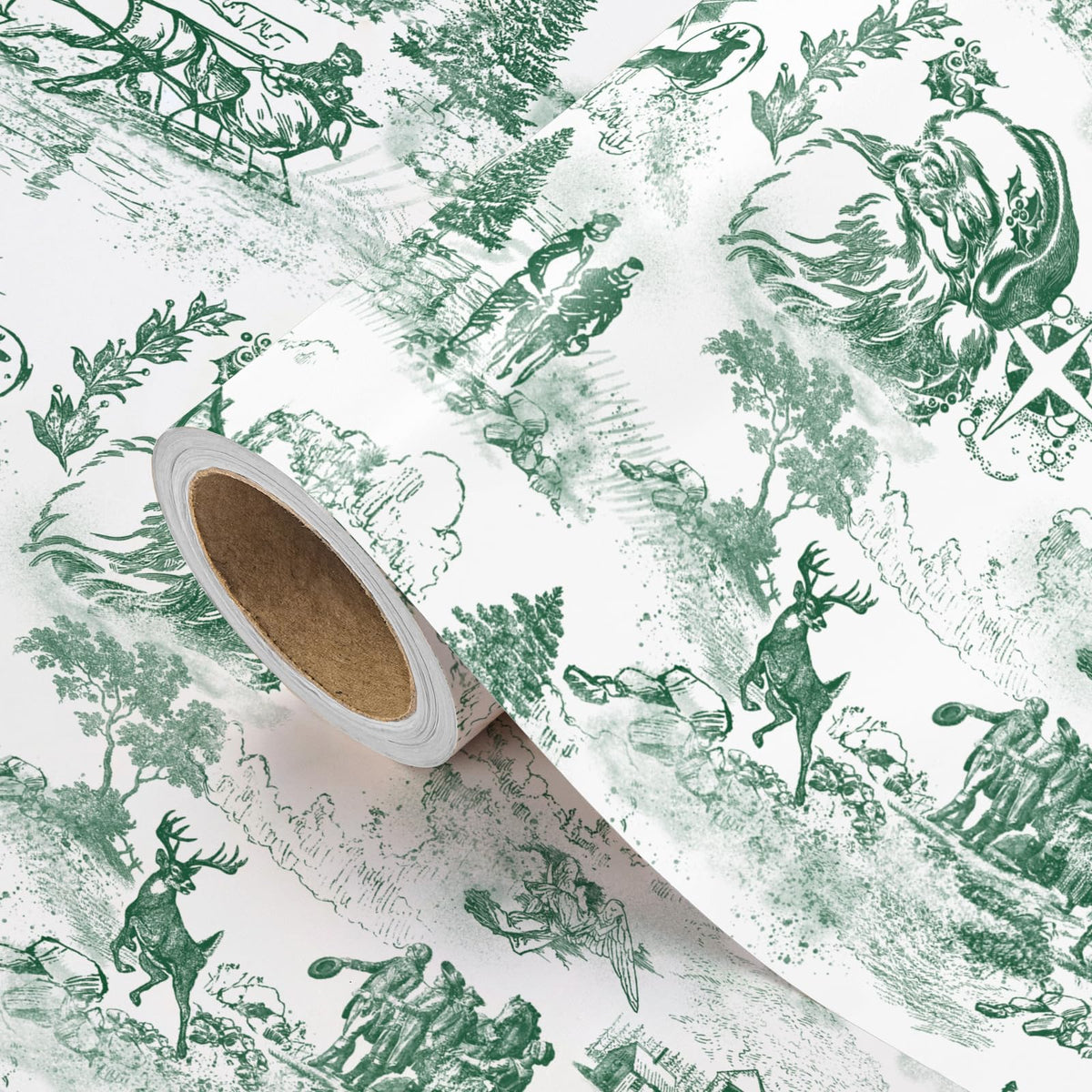 Blue Toile Christmas Wrapping Paper