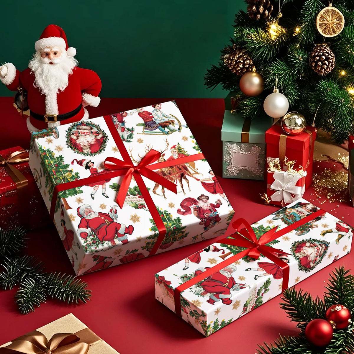 Blue Toile Christmas Wrapping Paper