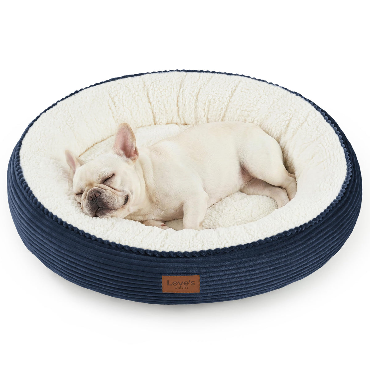 Royal Blue Round Donut Pet Bed