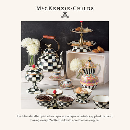 MacKenzie-Childs Enamel Squashed Pot, Royal Check