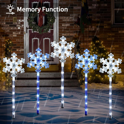 Solar Snowflake Pathway Lights, 10 Pack