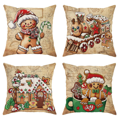 Navy Velvet Christmas Pillow Covers, Set of 4