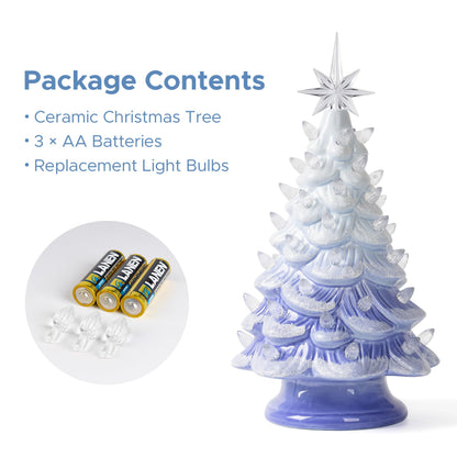 Lighted Ceramic Christmas Tree, 13 Inch