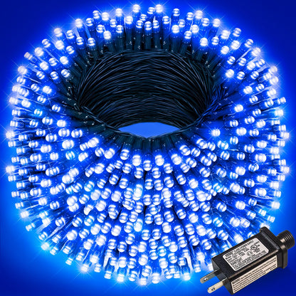 Blue and White Christmas Lights, 100 ft