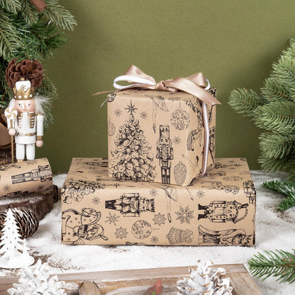 Blue Toile Christmas Wrapping Paper