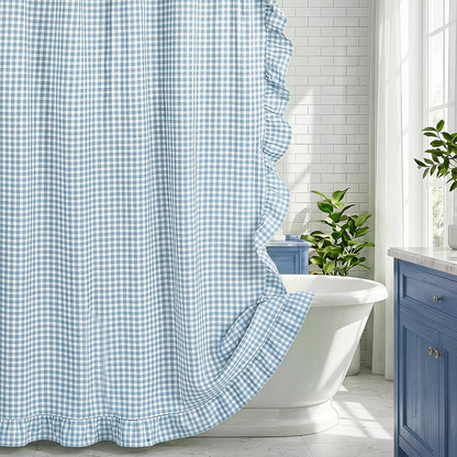 Ruffled Gingham Shower Curtain, 72 x 72