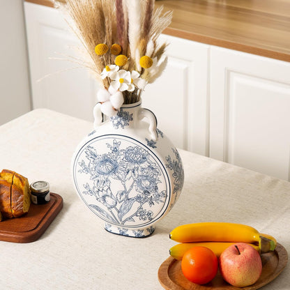 Large Blue and White Chinoiserie Vase
