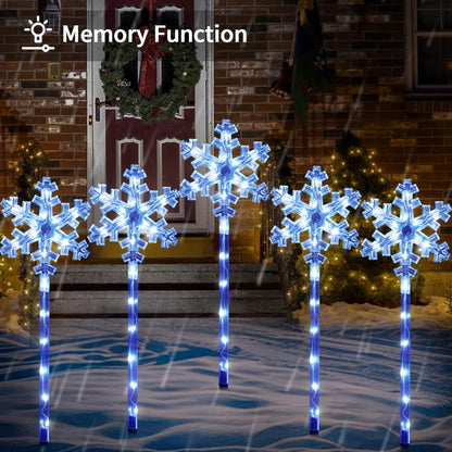 Solar Snowflake Pathway Lights, 10 Pack