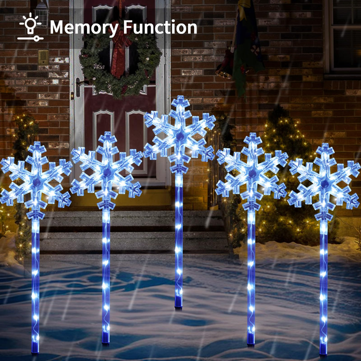 Solar Snowflake Pathway Lights, 10 Pack