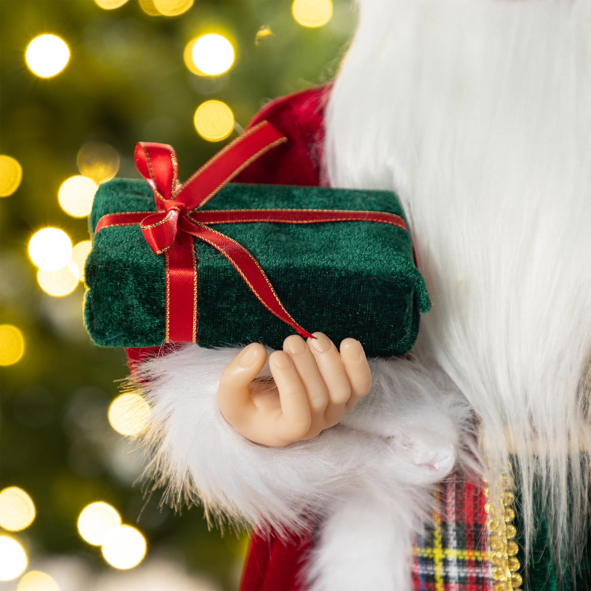 Blue Velvet Santa Figurine, 18 Inch