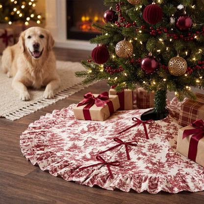 Blue Chinoiserie Christmas Tree Skirt, 48 Inch