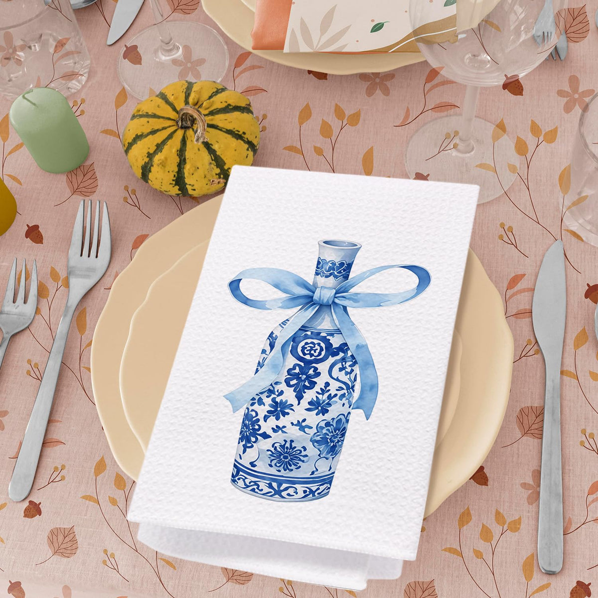 Blue Chinoiserie Kitchen Towel, 16 x 24 Inch