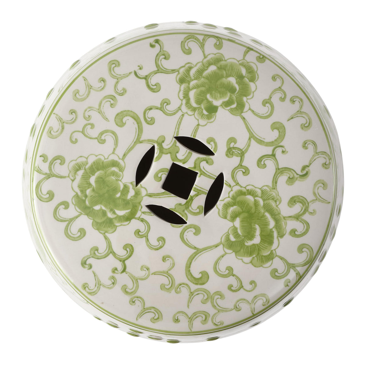 Jonathan Y Lotus Chinoiserie Garden Stool, 17.75"