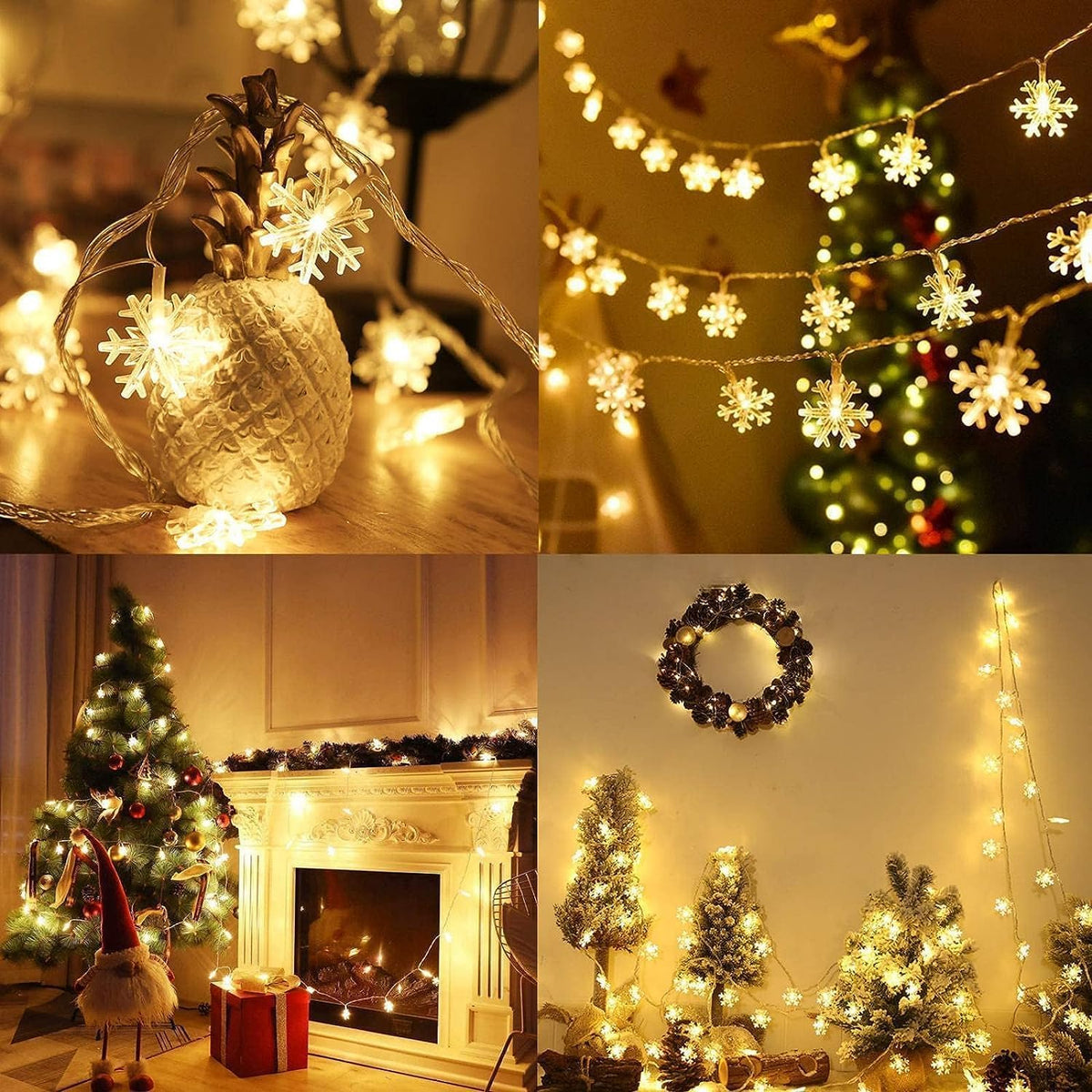 Blue Snowflake String Lights, 20 ft
