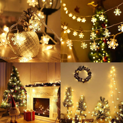 Blue Snowflake String Lights, 20 ft