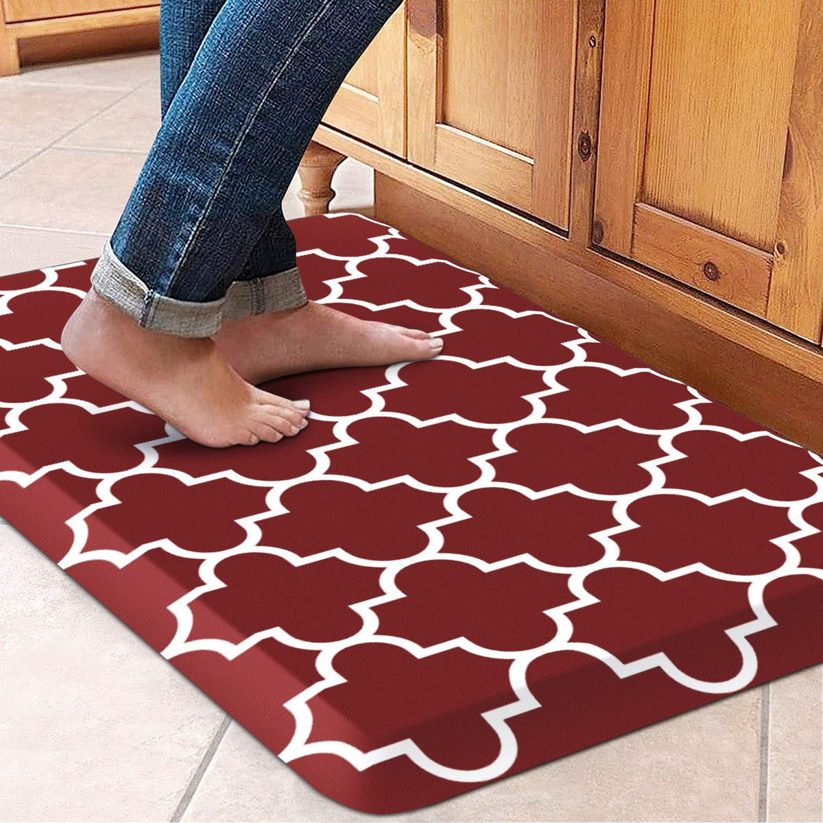 Blue Cushioned Anti-Fatigue Kitchen Mat