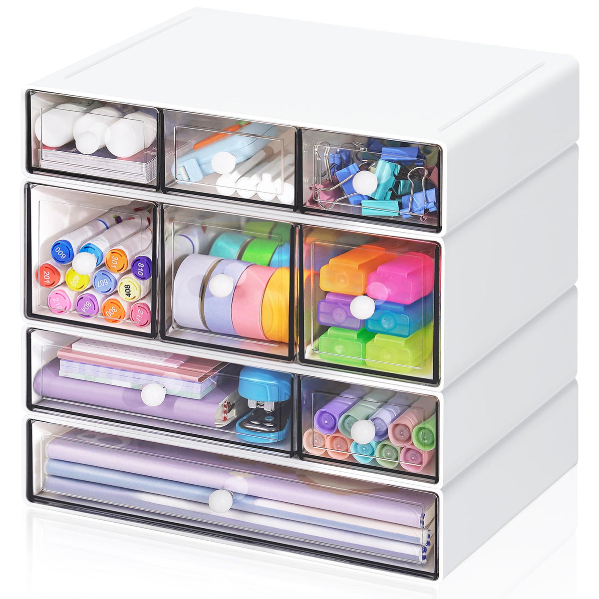 Blue 9-Drawer Desktop Storage Organizer