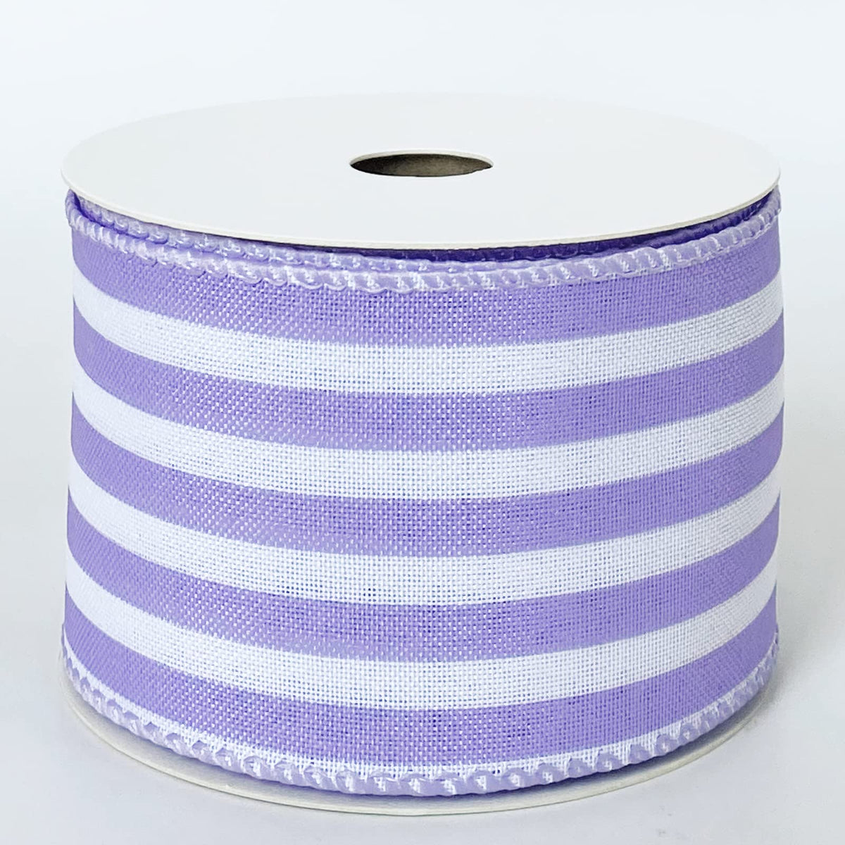 Royal Blue and White Striped Wired Ribbon, 2.5 Inch