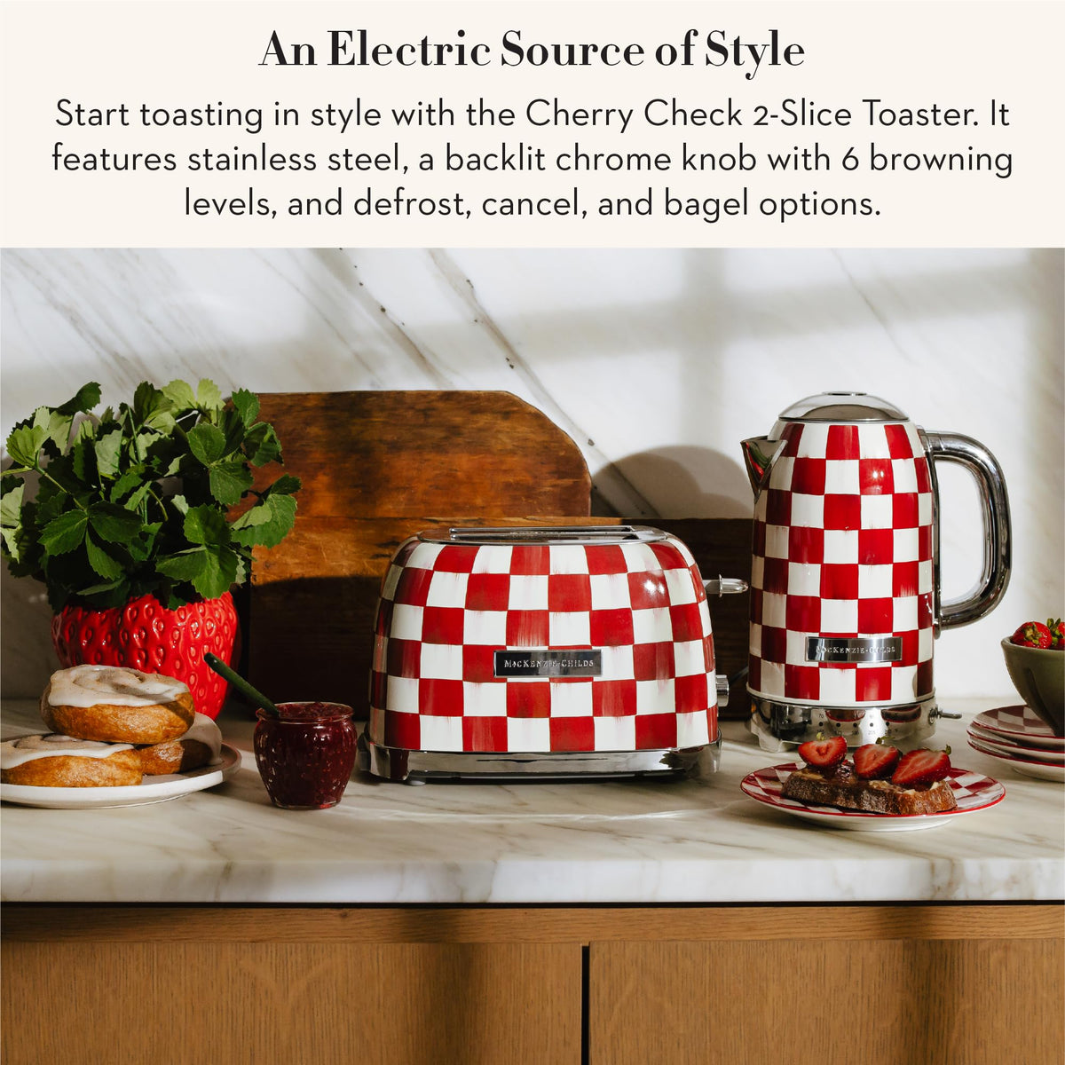 MacKenzie-Childs 2-Slice Toaster, Royal Check