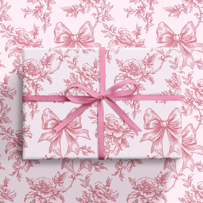 Reversible Toile Christmas Wrapping Paper