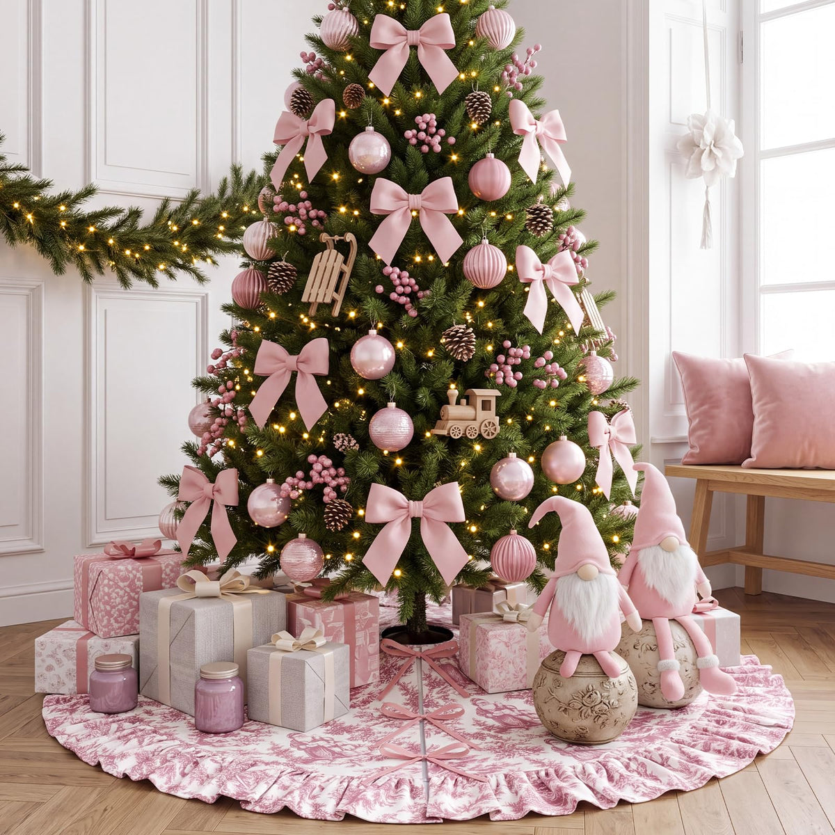 Blue Chinoiserie Christmas Tree Skirt, 48 Inch
