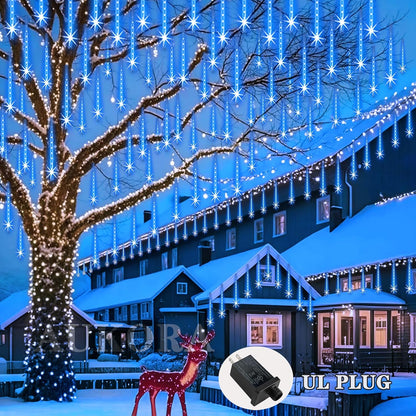 Aukora Blue Meteor Shower Lights