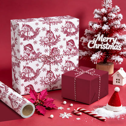 Blue Toile Christmas Wrapping Paper