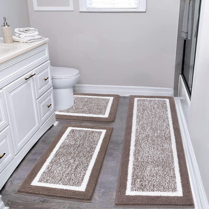 Shaggy Microfiber Bath Rug Set, 3 Piece