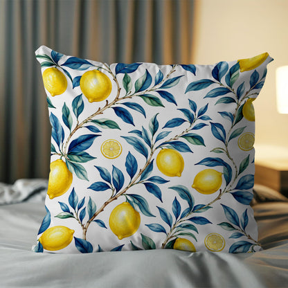 Blue Chinoiserie Bird and Peony Pillow Cover, 18x18