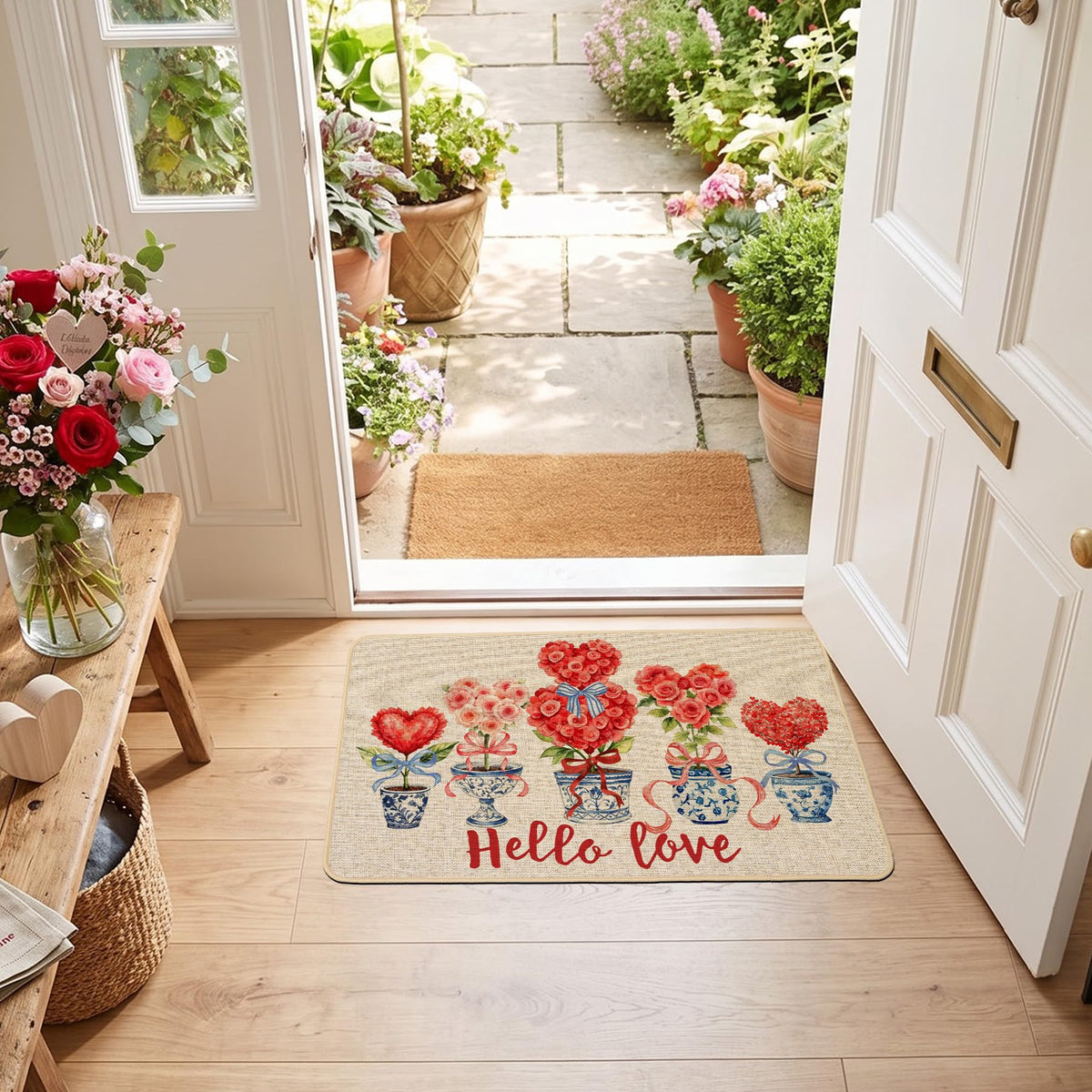 Chinoiserie Christmas Doormat, 17 x 29 Inch